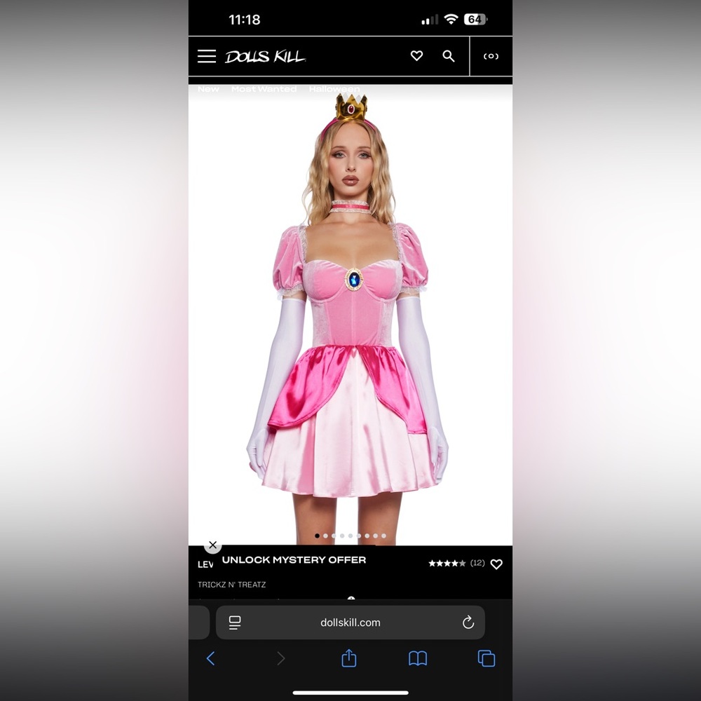 Dolls Kill Princess Peach Costume